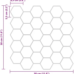 vidaXL Hexagon tegel 10 st Wit Grijs 30 x 30 cm Polyurethaan en PET