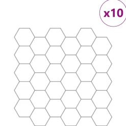 vidaXL Hexagon tegel 10 st Wit Grijs 30 x 30 cm Polyurethaan en PET