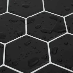 vidaXL Hexagon tegel 10 st Zwart 30 x 30 cm Polyurethaan en PET