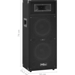 vidaXL Hifi-podiumluidsprekers 2 st passief professioneel 1000 W zwart