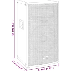 vidaXL Hifi-podiumluidspreker passief 150 W 37x37x64 cm zwart