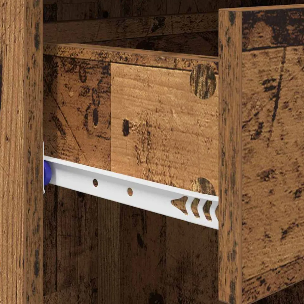 vidaXL Highboard Oud Hout 50 x 42,5 x 185 cm Bewerkt hout