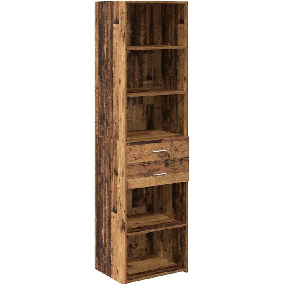 vidaXL Highboard Oud Hout 50 x 42,5 x 185 cm Bewerkt hout