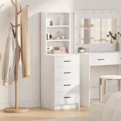 vidaXL Highboard Wit 40 x 41 x 135 cm Bewerkt hout