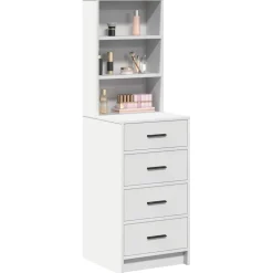 vidaXL Highboard Wit 40 x 41 x 135 cm Bewerkt hout