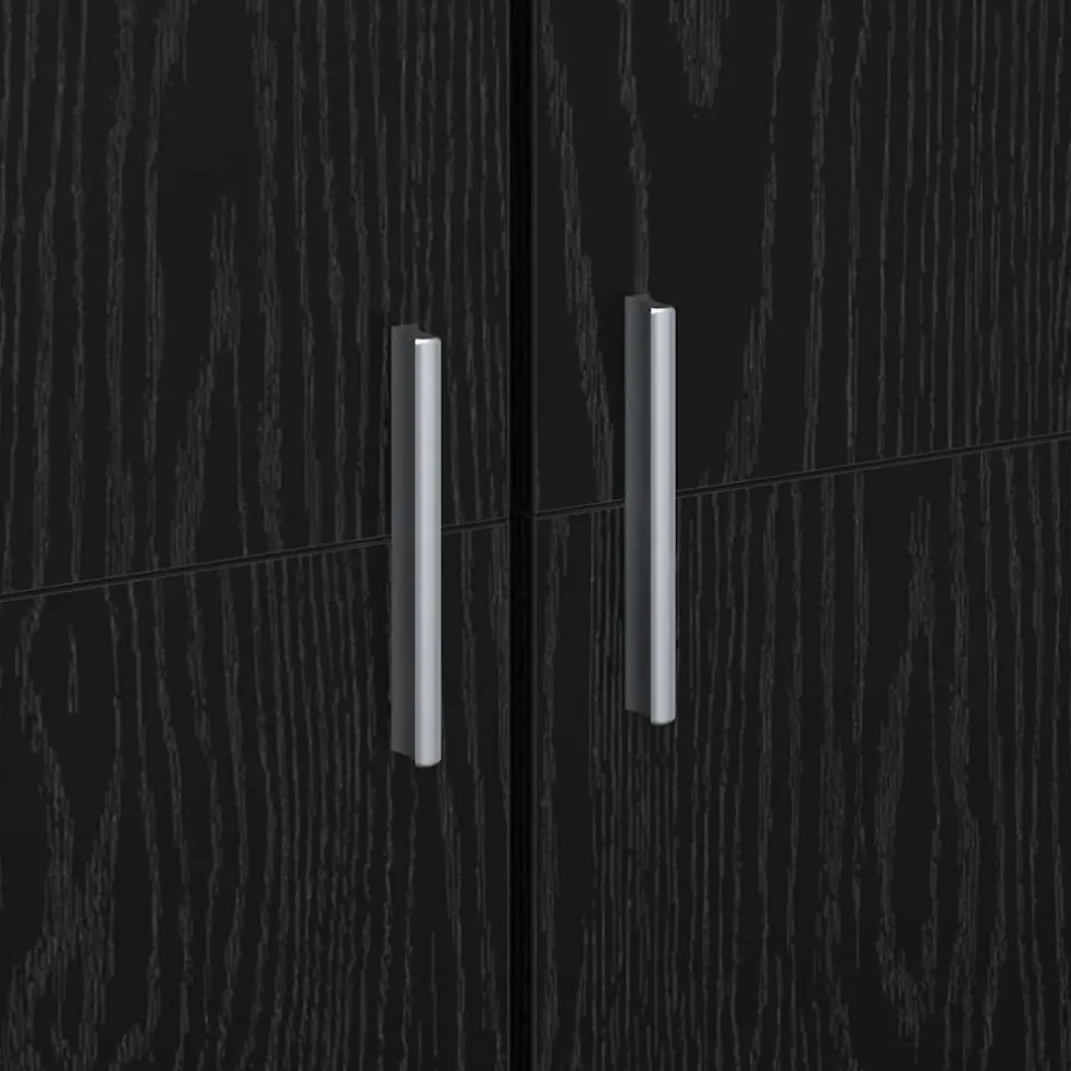 vidaXL Highboard 60 x 35 x 180 cm Bewerkt hout Zwart eiken