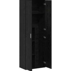 vidaXL Highboard 60 x 35 x 180 cm Bewerkt hout Zwart eiken