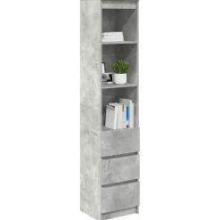 vidaXL Highboard 37,5x35x180 cm spaanplaat betongrijs