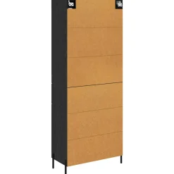 vidaXL Highboard Zwart Eiken 69,5 x 34 x 180 cm Bewerkt hout