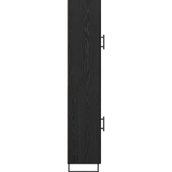 vidaXL Highboard Zwart Eiken 34,5 x 34 x 180 cm Bewerkt hout