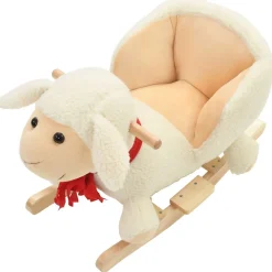 vidaXL Hobbeldier schaap met rugleuning 60x32x50 cm pluche wit