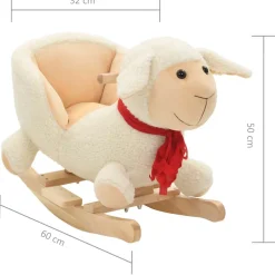 vidaXL Hobbeldier schaap met rugleuning 60x32x50 cm pluche wit