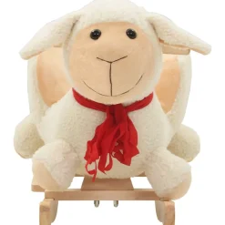 vidaXL Hobbeldier schaap met rugleuning 60x32x50 cm pluche wit