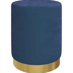 vidaXL Hocker met opbergruimte rond fluweel 31 x 37 cm blauw