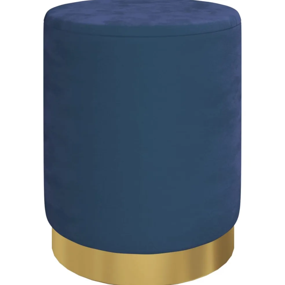 vidaXL Hocker met opbergruimte rond fluweel 31 x 37 cm blauw