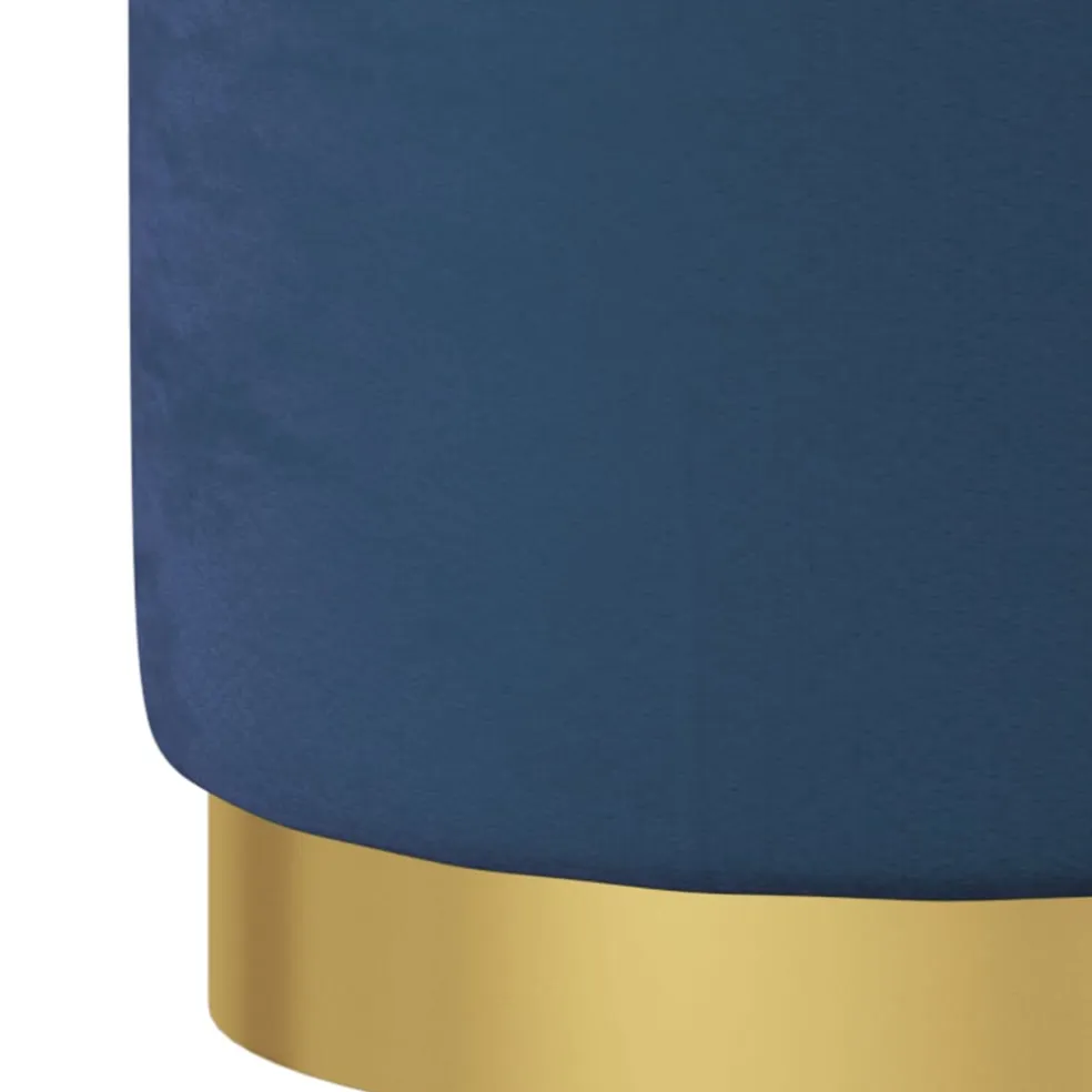vidaXL Hocker met opbergruimte rond fluweel 31 x 37 cm blauw