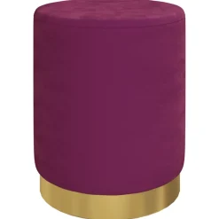 vidaXL Hocker met opbergruimte rond fluweel 31 x 37 cm paars
