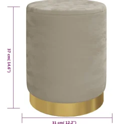 vidaXL Hocker met opbergruimte rond fluweel 31 x 37 cm donkergrijs