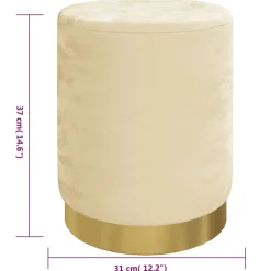 vidaXL Hocker met opbergruimte rond fluweel 31 x 37 cm abrikooskleurig