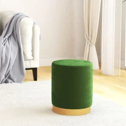 vidaXL Hocker met opbergruimte rond fluweel 31 x 37 cm groen