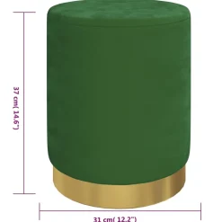 vidaXL Hocker met opbergruimte rond fluweel 31 x 37 cm groen