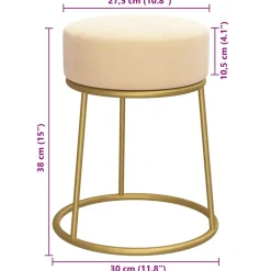 vidaXL Hocker rond fluweel abrikooskleurig