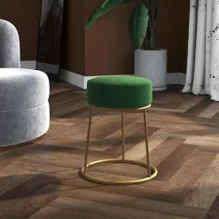 vidaXL Hocker rond fluweel groen
