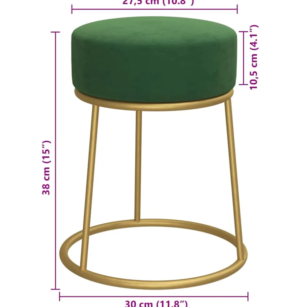 vidaXL Hocker rond fluweel groen