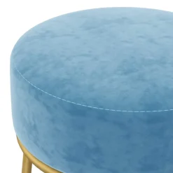 vidaXL Hocker rond fluweel lichtblauw