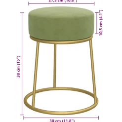 vidaXL Hocker rond fluweel mosterdgroen