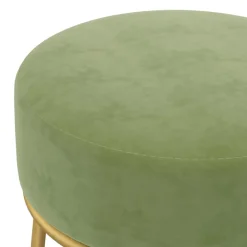 vidaXL Hocker rond fluweel mosterdgroen