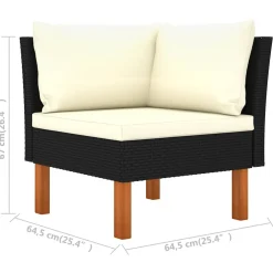 vidaXL Hoekbanken 2 st poly rattan en massief eucalyptushout