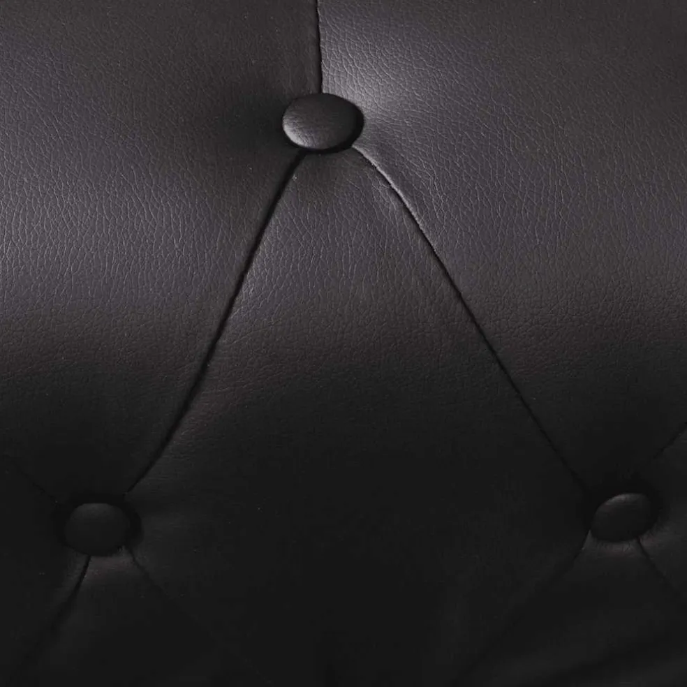 vidaXL Hoekbank 5-zits Chesterfield-stijl kunstleer zwart