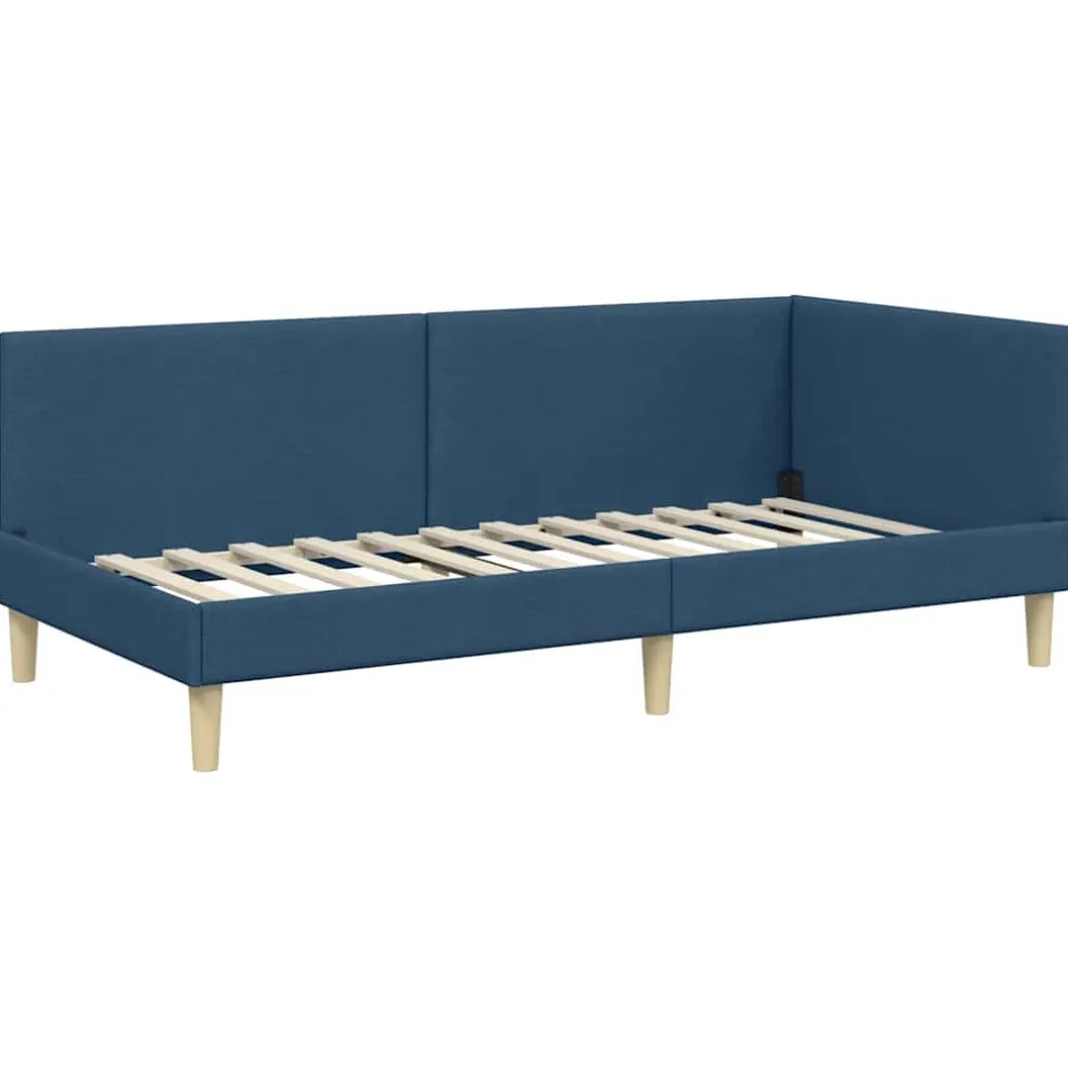 vidaXL Hoekbedframe Blauw 80 x 200 cm Stof