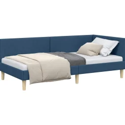 vidaXL Hoekbedframe Blauw 80 x 200 cm Stof