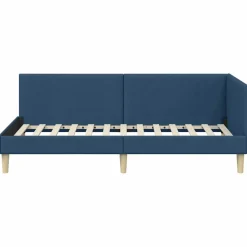 vidaXL Hoekbedframe Blauw 80 x 200 cm Stof