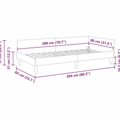 vidaXL Hoekbedframe Crème 80 x 200 cm Fluweel