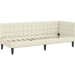 vidaXL Hoekbedframe Crème 80 x 200 cm Fluweel