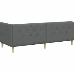 vidaXL Hoekbedframe Donkergrijs 80 x 200 cm Stof