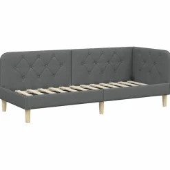 vidaXL Hoekbedframe Donkergrijs 80 x 200 cm Stof
