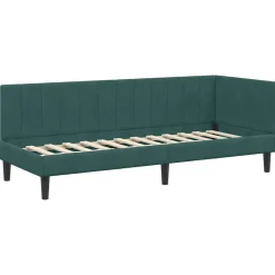 vidaXL Hoekbedframe Donkergroen 80 x 200 cm Fluweel