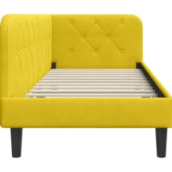 vidaXL Hoekbedframe Geel 80 x 200 cm Fluweel