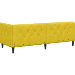 vidaXL Hoekbedframe Geel 80 x 200 cm Fluweel