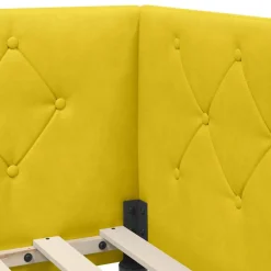 vidaXL Hoekbedframe Geel 80 x 200 cm Fluweel
