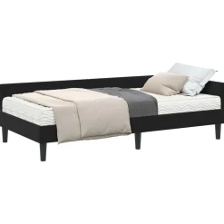 vidaXL Hoekbedframe met Matras 2 st Zwart 80 x 200 cm Fluweel