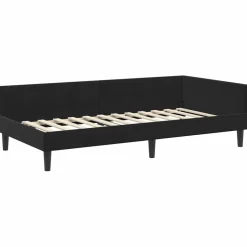 vidaXL Hoekbedframe met Matras 2 st Zwart 80 x 200 cm Fluweel