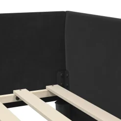 vidaXL Hoekbedframe met Matras 2 st Zwart 80 x 200 cm Fluweel