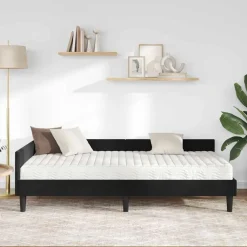 vidaXL Hoekbedframe met Matras 2 st Zwart 80 x 200 cm Fluweel