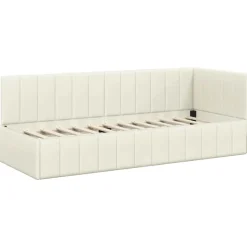 vidaXL Hoekbedframe met Matras 2 st Crème 80 x 200 cm Fluweel
