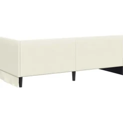vidaXL Hoekbedframe met Matras 2 st Crème 80 x 200 cm Fluweel